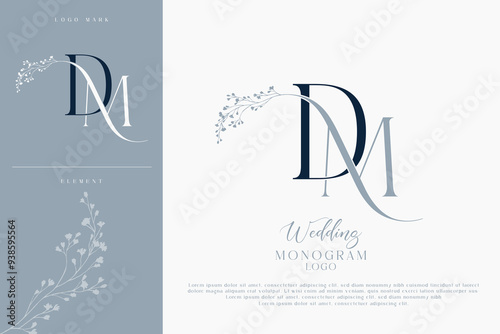 MD DM wedding initial monogram logo