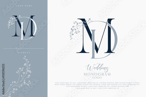 DM MD wedding initial monogram logo