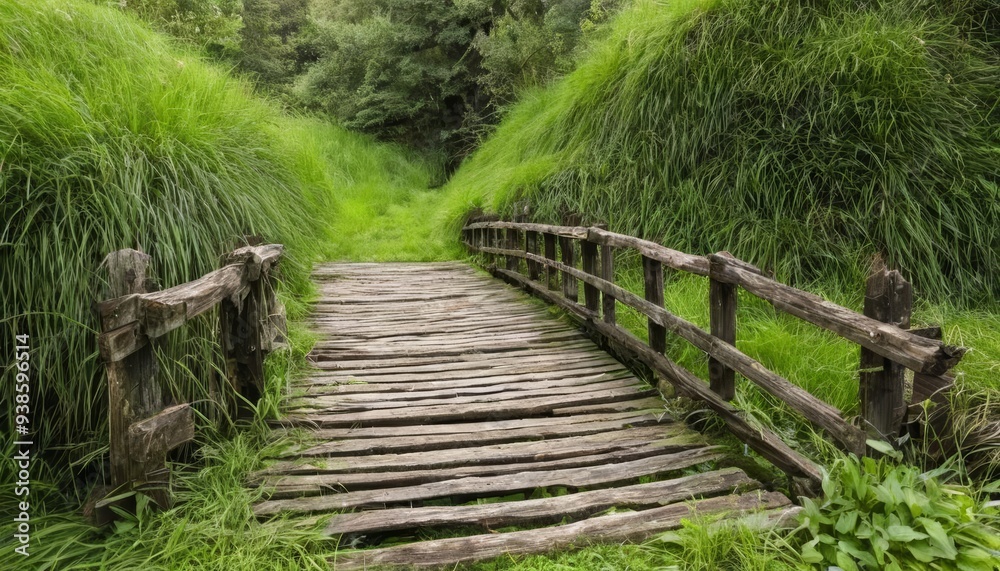 Exploring the serene path through the lush forest Exploring the serene path through the lush forest
