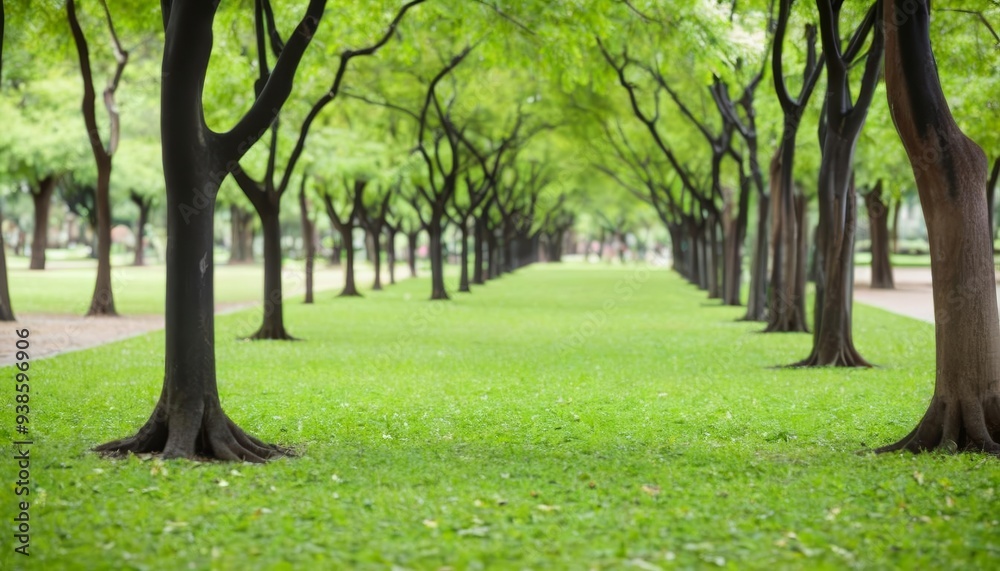 A serene path through a lush park A serene path through a lush park