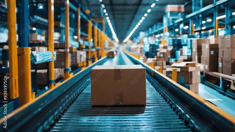 A conveyor belt with boxes on it