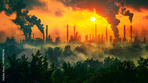 Sunrise at Oil Shale Power Plant A Cryptidcore Perspective on Industrialization and Climate Change photo