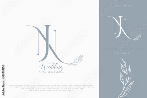 nj wedding initial modern and monogram digital logo