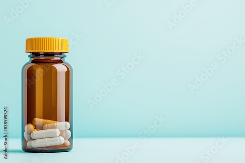 Close-up of a multivitamin bottle with a focus on immune health, clean and clear background