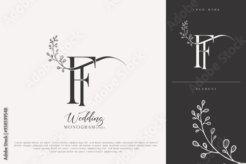 ft wedding initial monogram logo