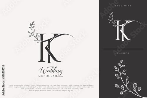 kt wedding initial monogram logo