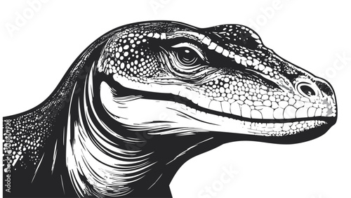 Komodo Head Sketch Style - Animal Face Portrait Mammal