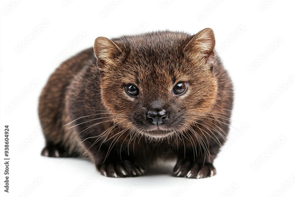 Close-up Portrait of a Brown and Black Feline with White Paws Close-up Portrait of a Brown and Black Feline with White Paws