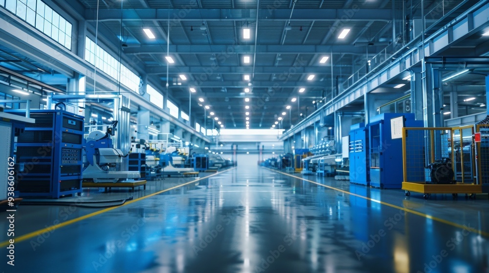 A modern factory floor with digital displays, advanced automation, and eco-friendly initiatives. The balanced design and ample copy space make it suitable for card backgrounds. A modern factory floor with digital displays, advanced automation, and eco-friendly initiatives. The balanced design and ample copy space make it suitable for card backgrounds.