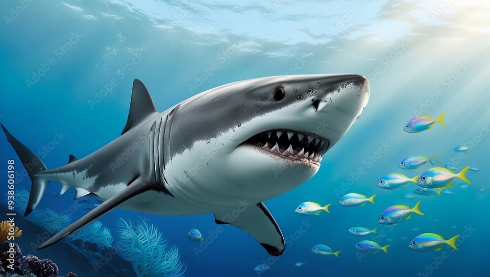 A majestic great white shark A majestic great white shark