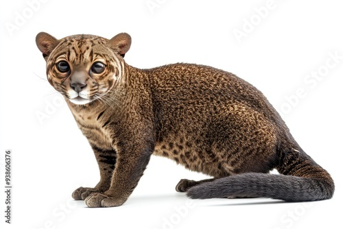 A Sitting Flatheaded Cat With Large Eyes photo