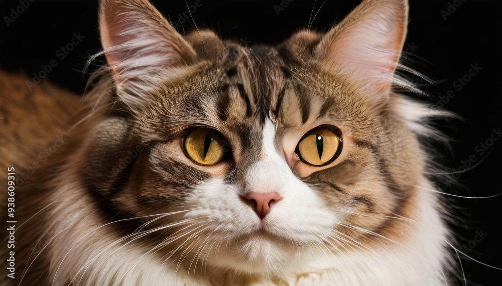 Elegant feline with striking gaze Elegant feline with striking gaze