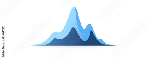 An abstract representation of multiple normal distribution curves layered in shades of blue, symbolizing statistical analysis and data variation