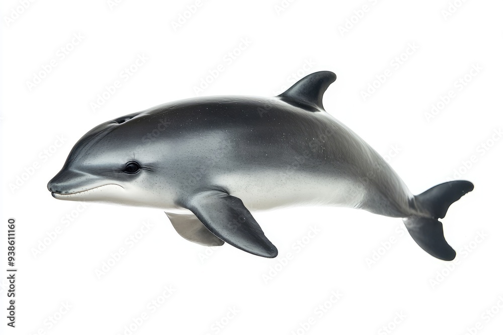 Fototapeta premium Grey and White Dolphin Swimming in the Water