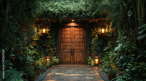 Fototapeta Naklejka Na Ścianę i Meble -  secret bar, jungle, jungle bar,  secret base, 
Atmospheric bar