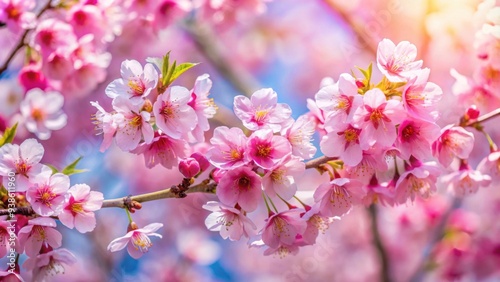 Beautiful sakura flowers blooming in spring day background, sakura, cherry blossom, Japan, pink flowers, spring, beauty, nature