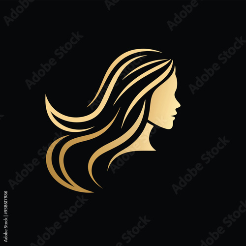 Minimalistic elegant woman vector logo