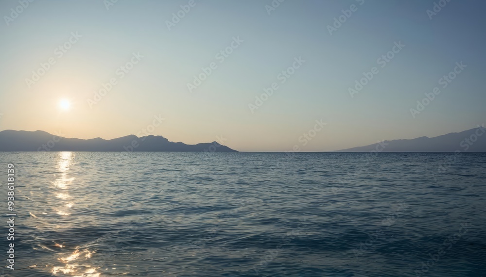 Sunset over tranquil waters serene beauty Sunset over tranquil waters serene beauty