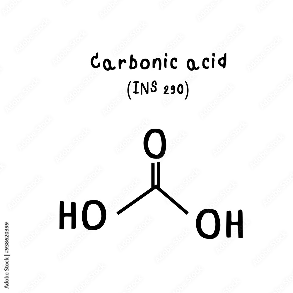 chemical structure of Carbonic acid illustration