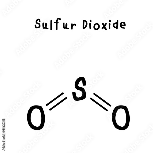 chemical structure of Sulfur Dioxide illustration