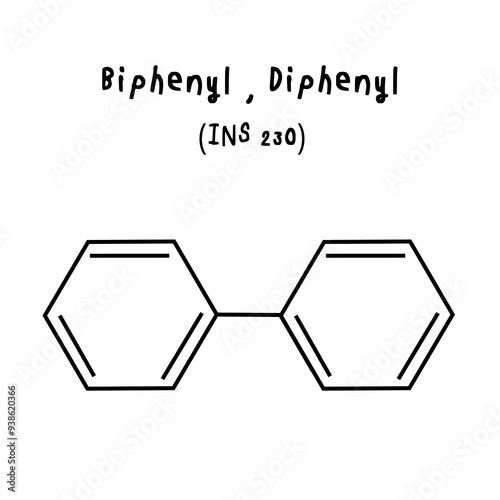 chemical structure of Biphenyl , Diphenyl illustration photo