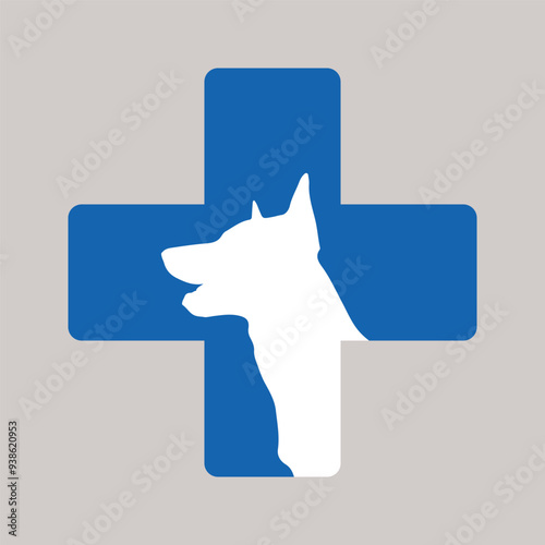 Icono Logo Veterinario Perro Vector