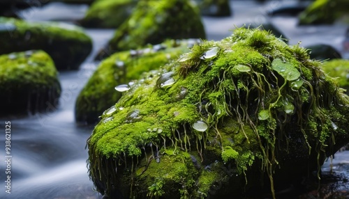  Mossy Rocks in a Stream