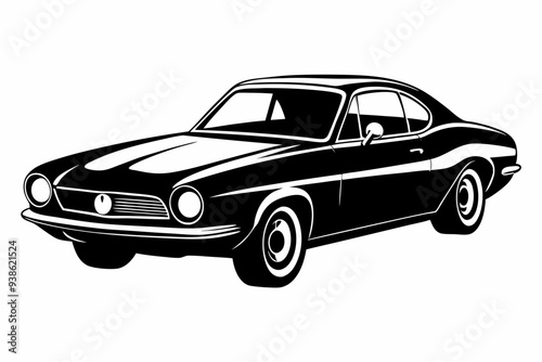 Silhouette vintage car vector vector graphic
