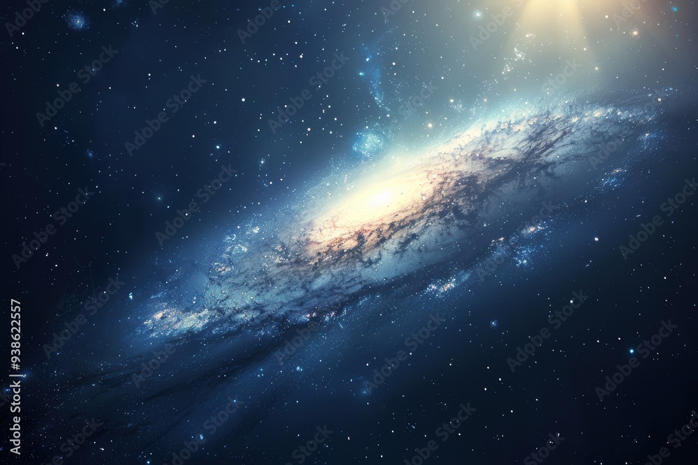 A Spiral Galaxy in a Starry Night Sky A Spiral Galaxy in a Starry Night Sky