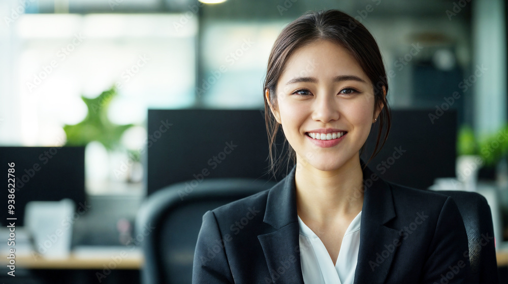 オフィスで働くプロフェッショナルな女性/
Professional Woman Working in an Office