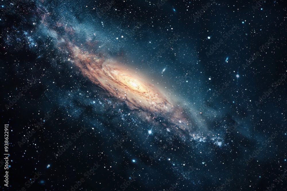 Obraz premium A Spiral Galaxy in a Starry Night Sky