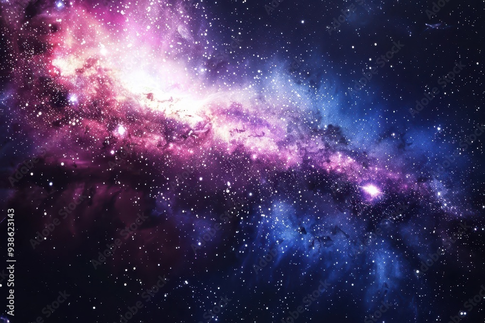 Naklejka premium A Cosmic Nebula with Stars and Dust