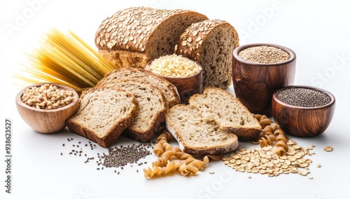 Assortment of Grains and Bread for Baking or Cooking