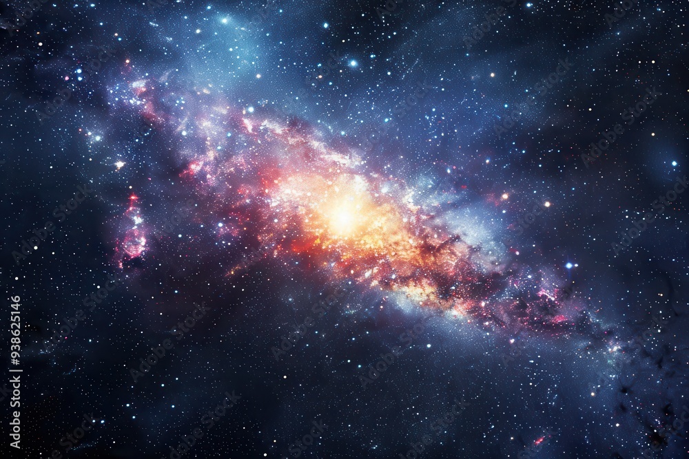 A Cosmic Nebula with Bright Stars and Glowing Gas Clouds A Cosmic Nebula with Bright Stars and Glowing Gas Clouds