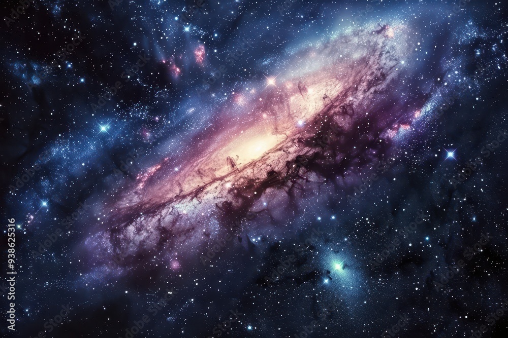 Fototapeta premium A Spiral Galaxy in a Starry Night Sky