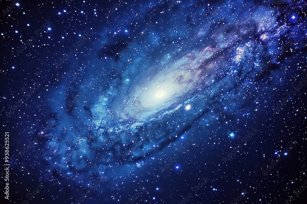 A Spiral Galaxy Amidst a Starry Night Sky A Spiral Galaxy Amidst a Starry Night Sky