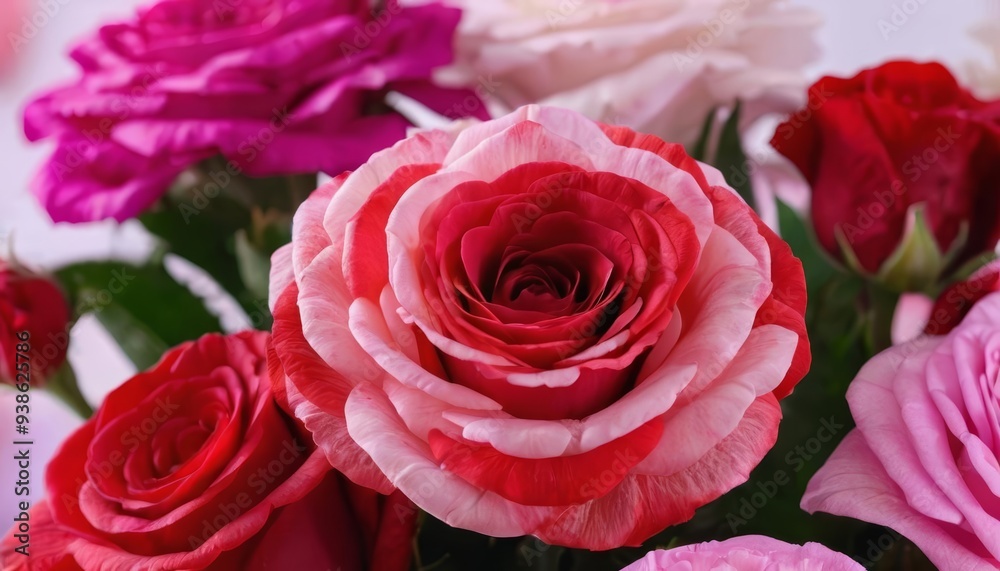 Vibrant bouquet of roses in full bloom Vibrant bouquet of roses in full bloom