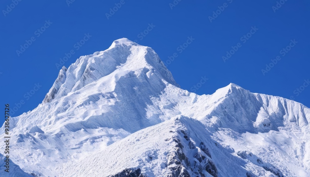 Majestic peak untouched snow and endless sky Majestic peak untouched snow and endless sky