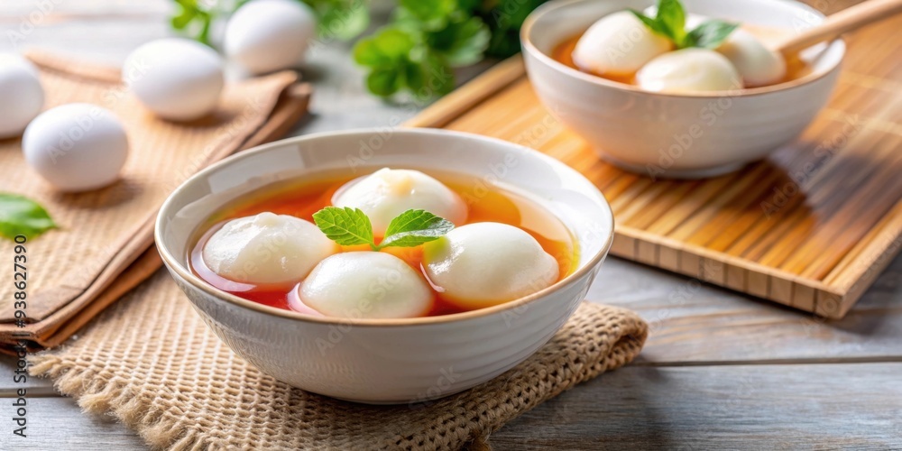 Traditional Chinese dessert, tangyuan glutinous rice ball with sweet syrup, Chinese, dessert, tangyuan, glutinous rice ball Traditional Chinese dessert, tangyuan glutinous rice ball with sweet syrup, Chinese, dessert, tangyuan, glutinous rice ball