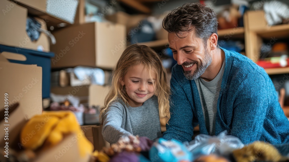 A family sorting laundry together, with parents and kids separating clothes by color, making a routine task quick and enjoyable. A family sorting laundry together, with parents and kids separating clothes by color, making a routine task quick and enjoyable.