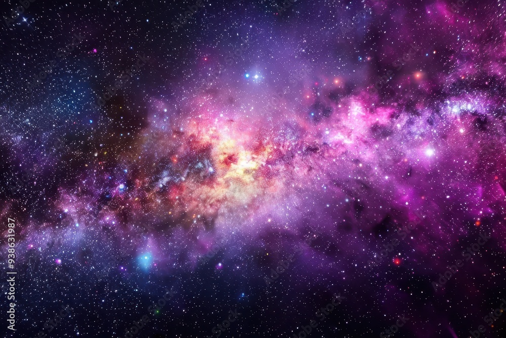 Fototapeta premium A Starry Night Sky with Nebulae and Distant Galaxies