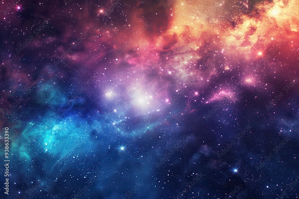 Fototapeta premium A Cosmic Landscape of Stars, Nebulas, and Galactic Dust