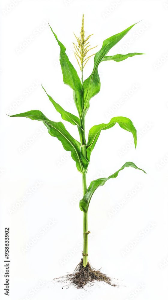 Corn plant isolated on a white background for garden design. Corn plant isolated on a white background for garden design.