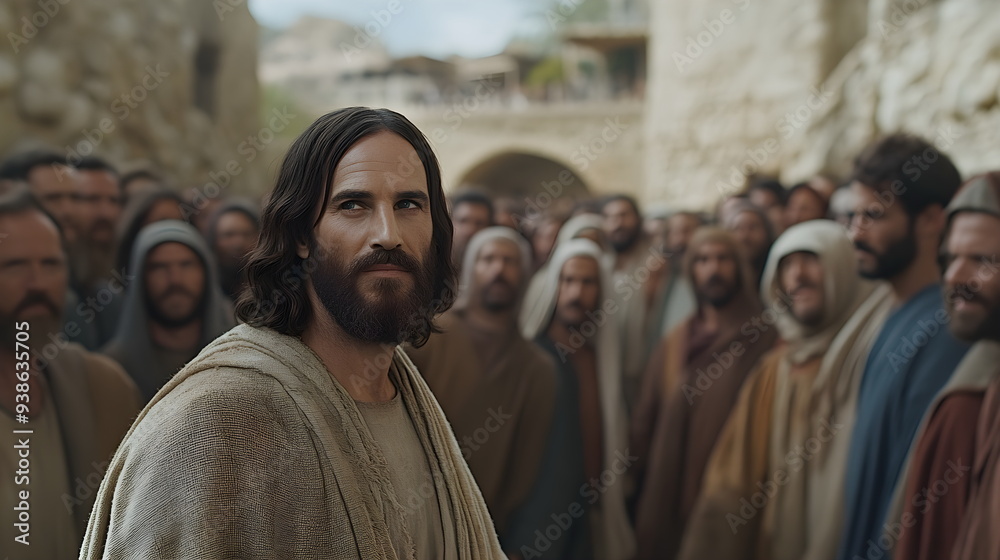 Fototapeta premium The life and teachings of Jesus Christม Glory to Jesus Christ The Omega and the Alpha The Life and the Truth, the Start and the Finish.