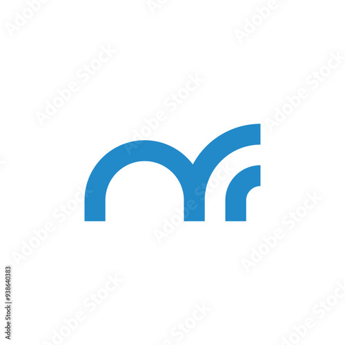 letter mr loop stripes simple geometric logo vector