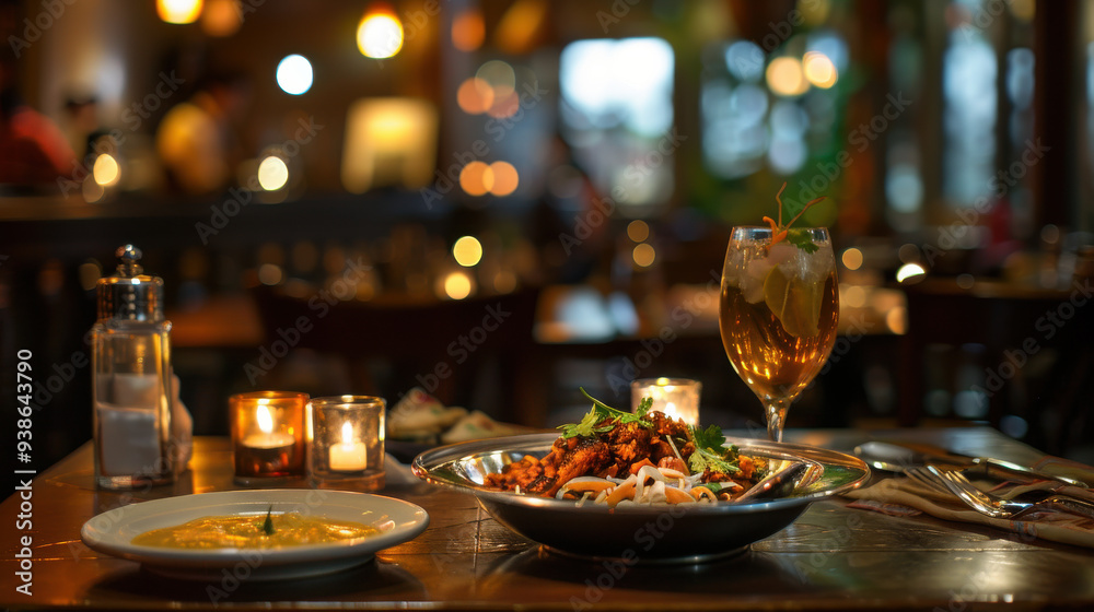 Vibrant Indian cuisine with appetizing presentation and beautiful lighting Vibrant Indian cuisine with appetizing presentation and beautiful lighting