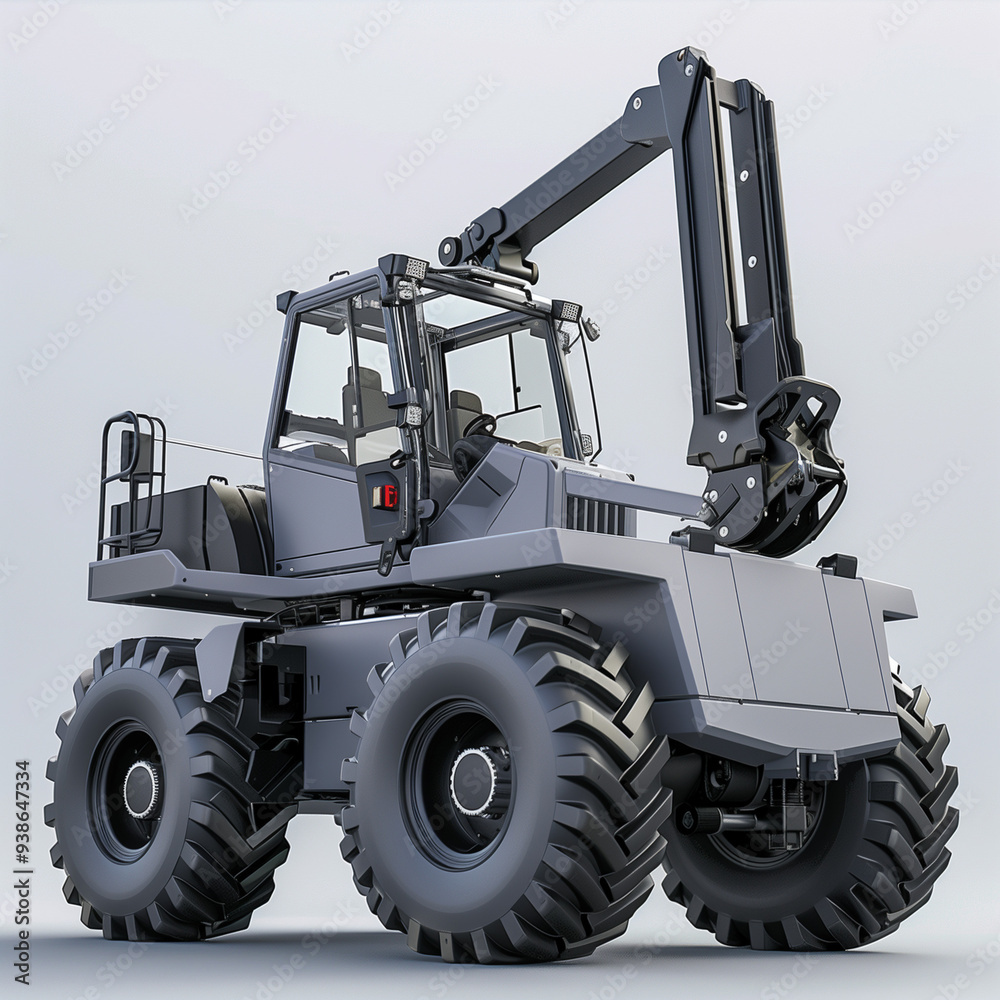 Robust Grey Telescopic Handler Featuring Large Tires for Optimal Performance Robust Grey Telescopic Handler Featuring Large Tires for Optimal Performance