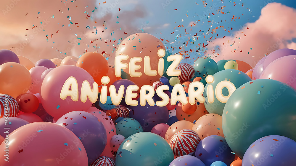 Feliz Aniversario Happy Birthday celebration in Portuguese language