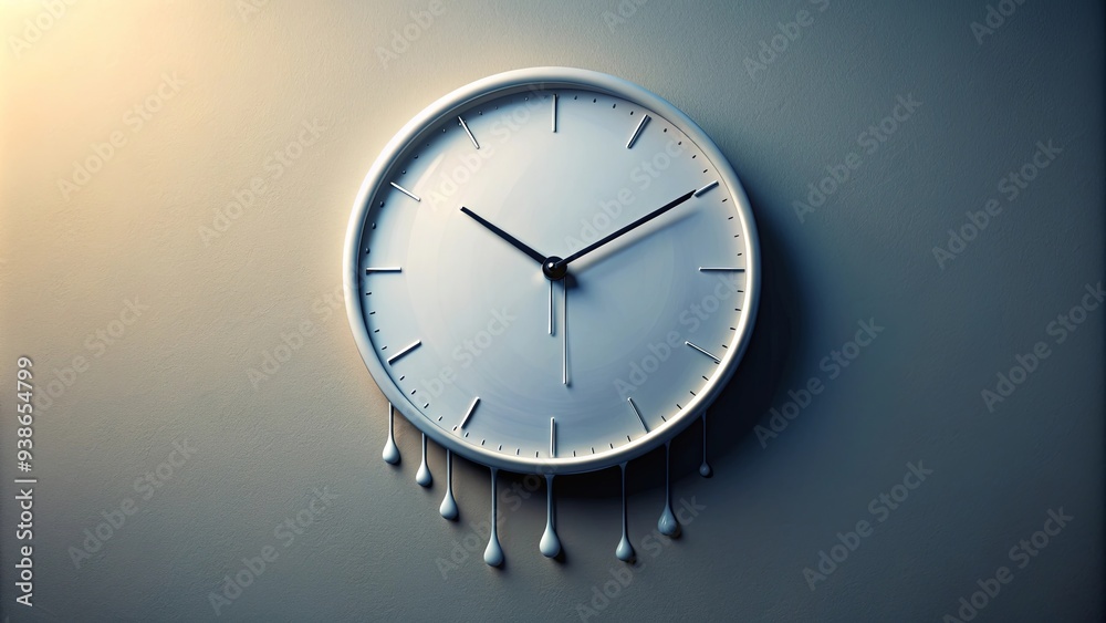 A clock with melting numbers symbolizing the passage of time, clock, time, change, concept, melting, numbers, symbol, passage