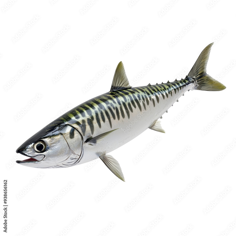 Realistic depiction of a mackerel fish swimming gracefully in water Realistic depiction of a mackerel fish swimming gracefully in water